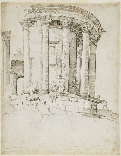 Kruhový chrám v Tivoli od Maarten van Heemskerck
