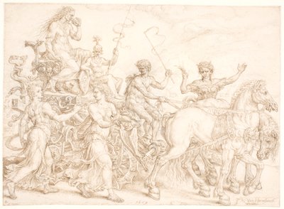 Triumfální vůz. Invidia (závist) od Maarten van Heemskerck