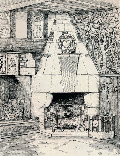 Rohový krb, c1895, 1896 od Mackay Hugh Baillie Scott