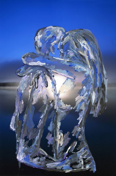 Blue Lovers, 2022 (akrylová barva na archivním pigmentovém tisku) od Madeleine Gross