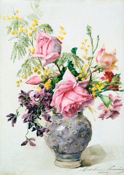 "Váza růží", c1865-1928 od Madeleine Jeanne Lemaire