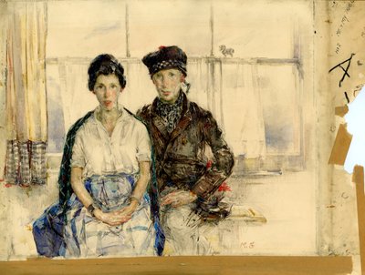 Já a moje pravá láska, cca 1930 (tužka a akvarel na papíře) od Madeline Emily Green