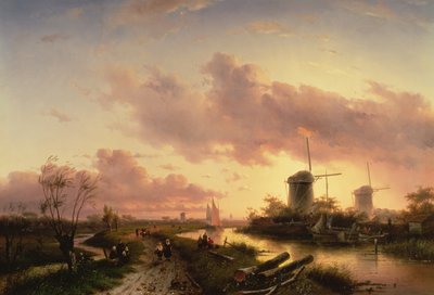 Ústí řeky s postavami opravujícími loď, 17. století od Maerten Fransz van der Hulst