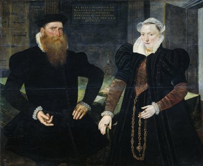 Portrét Gillis Hooftman, majitele lodi, a jeho manželky Margaretha van Nispen (Gilles van Eichelenberg, zvaný Hoffman) od Maerten de Vos