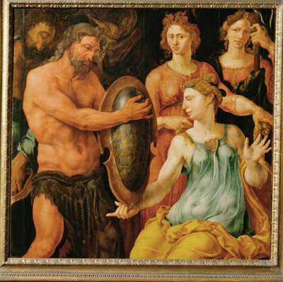 Vulkán předává Thetis štít pro Achilla (malba na dubovém dřevě) od Maerten van Heemskerck