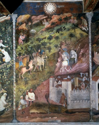 Měsíc listopad, detail z cyklu měsíců od Maestro (attr. to) Venceslao