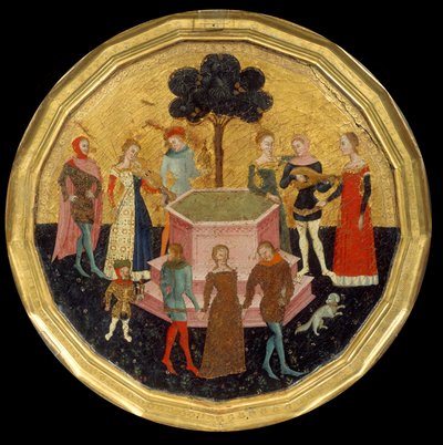 Zahrada lásky, kolem roku 1370 od Maestro di Deschi Da Parto