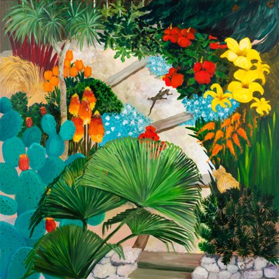 Exotické zahrady, 2013 (akryl na plátně) od Maggie Rowe