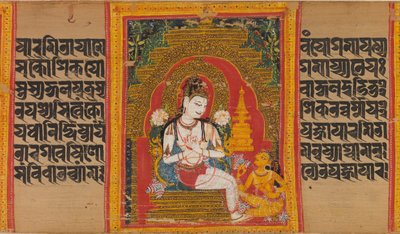 Bódhisattva Avalokiteshvara Vysvětlování dharmy oddanému..., počátek 12. století. od Mahavihara Master