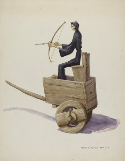El Muerto Death Figure and Cart, c. 1937. od Majel G. Claflin