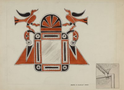 Plechový rám na zrcadlo, c. 1937. od Majel G. Claflin