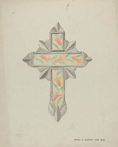 Cínový a tapetový kříž, c. 1937. od Majel G. Claflin