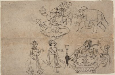 Portrét Manya Sahib Man Rup Sagarji, konec 18. století. od Manaku