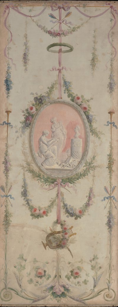 Dekorativní panel jeden z páru, 18. století. od Manner of Le Riche