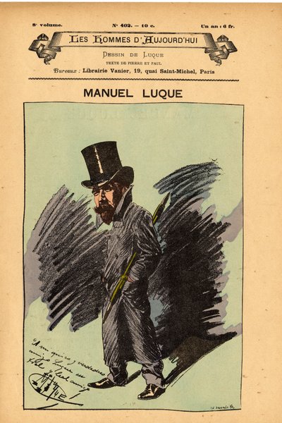 Obálka The Men of Today, číslo 402, ilustrace Manuel Luque (1854-1919): Karikaturisté - Luque Manuel (1854-1924) od Manuel Luque