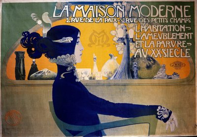 Art Nouveau: plakát "" Moderní dům "" od Orazi. 20. století. Dekorativní umění, Paříž. DR od Manuel Orazi
