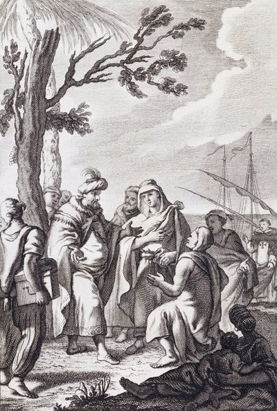 Ilustrace k „Alžírské smlouvě“ od Miguela de Cervantese od Manuel de la Cruz y Cano