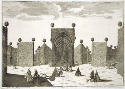 Topiary Gardens, z Delights of the Villa Castellazzo, od Domenica Felice Leonardiho, vydáno 1743 od Marc