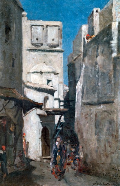 Ulice v Alžíru, c1864-1892 od Marc Alfred Chataud