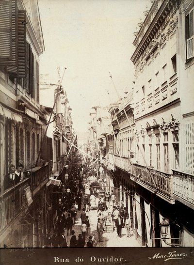 Ulice v Ouvidor, Brazílie od Marc Ferrez