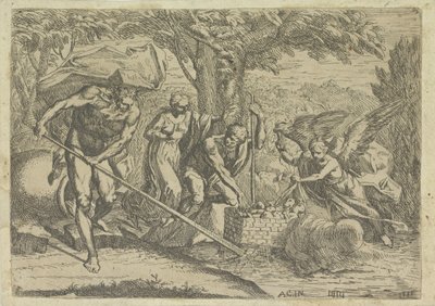 Romulus en Remus gevonden door Faustulus en Louva od Marcantonio Bellavia