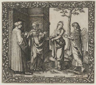 Amadeus Berruti s askezí, Amititia a láskou od Marcantonio Raimondi