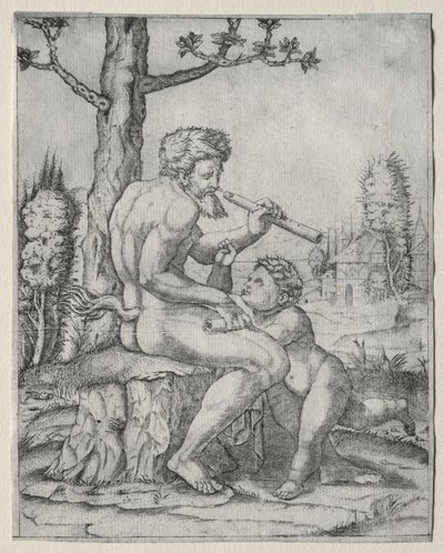 Faun a dítě, c. 1509. od Marcantonio Raimondi