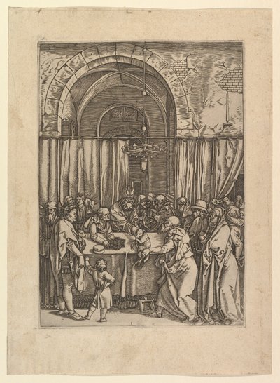 Velekněz odmítl obětní beránek od Joachima, po Dürerovi, ca. 1500-1534. od Marcantonio Raimondi