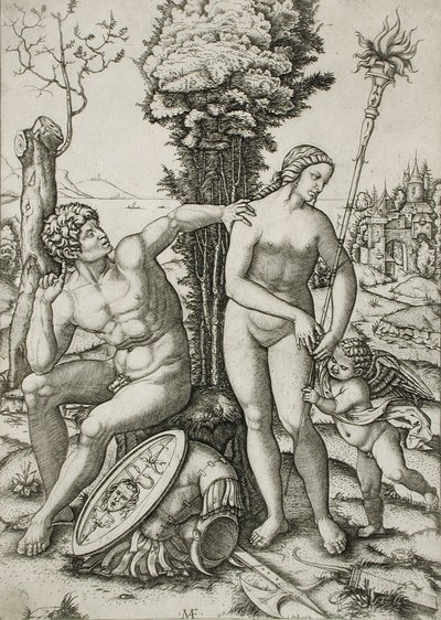 Mars, Venuše a Kupido od Marcantonio Raimondi