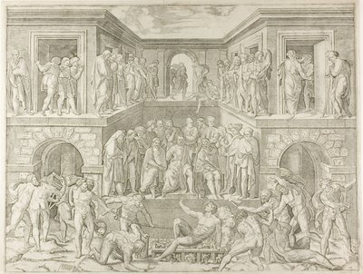 Mučednictví svatého Vavřince od Marcantonio Raimondi