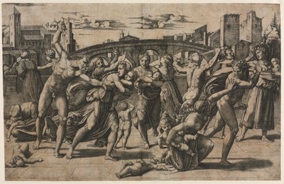Masakr nevinných (s jedle) od Marcantonio Raimondi