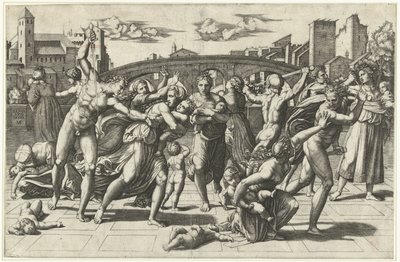 Masakr neviňátek, kolem roku 1515 od Marcantonio Raimondi