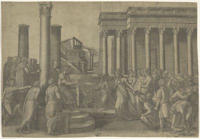 Šalomoun a královna ze Sáby od Marcantonio Raimondi