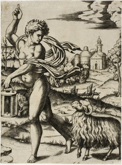 Znamení berana od Marcantonio Raimondi