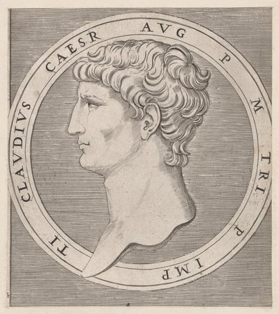 Římské zrcadlo velkoleposti: Claudius, z Dvanáct Caesarů, ca. 1500-1534., ca. 1500-1534. od Marcantonio Raimondi