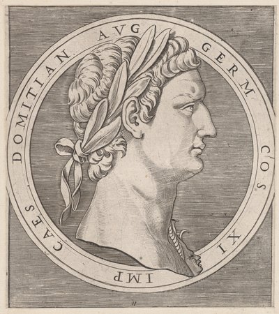 Zrcadlo římské velkoleposti: Domitianus, z Dvanáct Caesarů, ca. 1500-1534., ca. 1500-1534. od Marcantonio Raimondi
