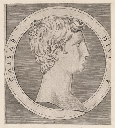 Zrcadlo římské velkoleposti: Octavian Augustus, z Dvanáct Caesarů, ca..., ca. 1500-1534. od Marcantonio Raimondi