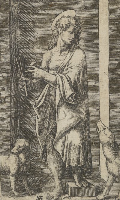 St Lazarus lemovaný dvěma psy, ze série 