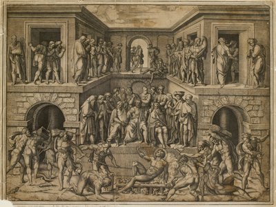 Umučení svatého Vavřince, c1525 od Marcantonio Raimondi