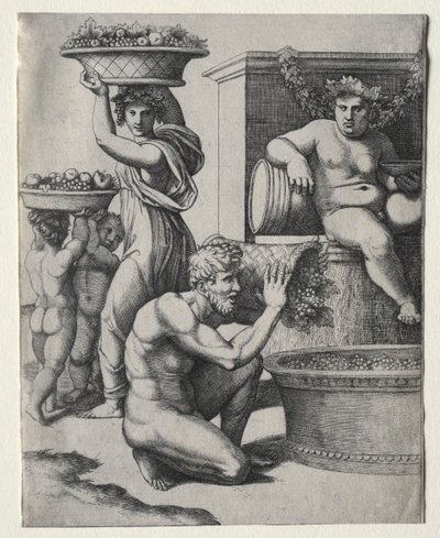 Vinařský lis od Marcantonio Raimondi