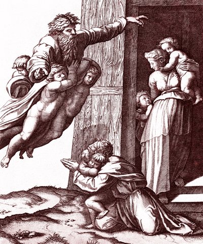 Abrahamovo povolání od Marcantonio Raimondi