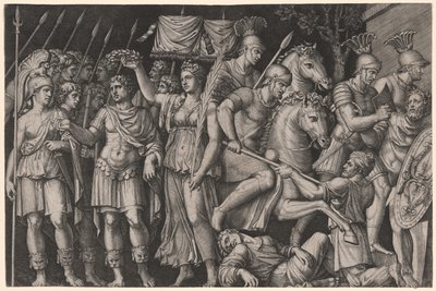 Traján korunovaný vítězstvím od Marcantonio Raimondi