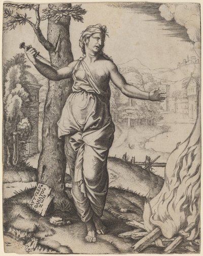 Dido od Marcantonio Raimondi after Raphael