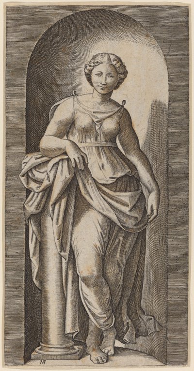 Statečnost od Marcantonio Raimondi after Raphael