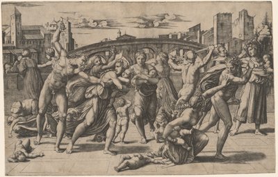 Masakr neviňátek od Marcantonio Raimondi after Raphael