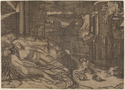 Rafaelův sen od Marcantonio Raimondi possibly after Raphael