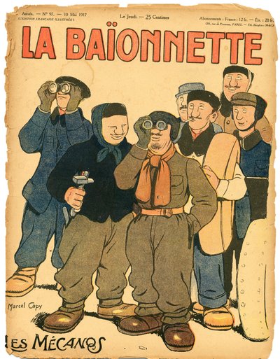 Obálka „“ La Baionnette “, Satirický v barvách od Marcel Amable O.L. Capy