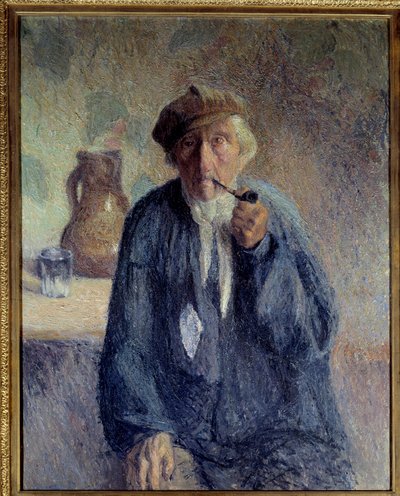 Portrét starého rolníka kouřícího dýmku Obraz Marcel Couchaux (1877-1939) Slunce 20. století. 0,92x0,73 m Rouen, Musee des Beaux Arts Pozor! Použití tohoto díla může podléhat žádosti o autorizaci třetí stranou nebo dalším poplatkům od Marcel Couchaux