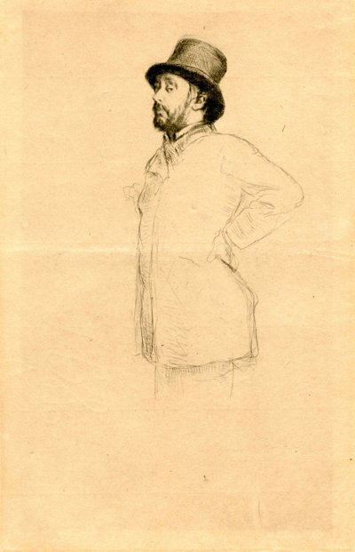 Edgar Degas v klobouku. od Marcellin Gilbert Desboutin
