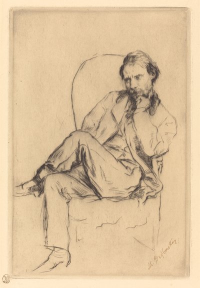 Renoir sedí od Marcellin Gilbert Desboutin